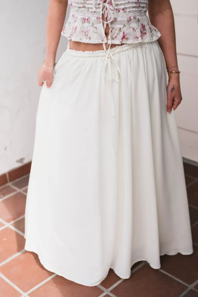 Sabria Chiffon Skirt Offwhite