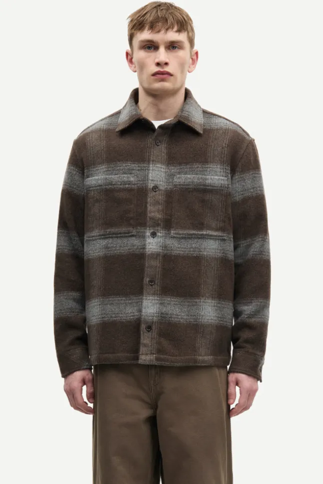 Sacastor X B Overshirt 15848 Brown Melange Check