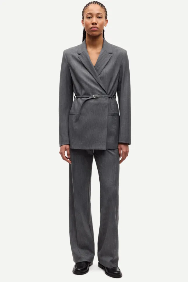 Salot Trousers 15496 Dark Gull Gray Pinstripe