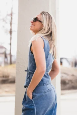 Samara Denim Waistcoat Blue