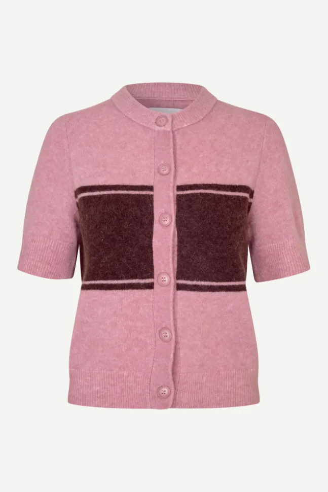 Sanoura SS Cardigan 15556 Orchid Wide Stripe