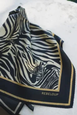 Sarah Zebra Silk Scarf Beige Zebra