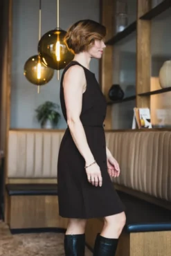 Saruma Short Dress 15790 Black Coffee