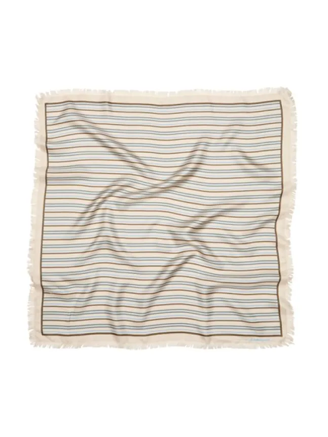 Scallopia Striped Sia Scarf Birch White
