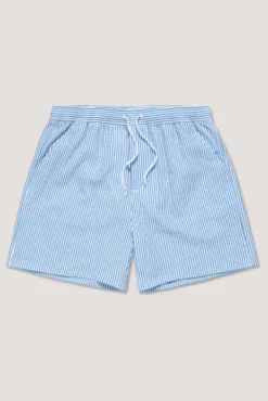 Seersucker Swimshort Blue/White