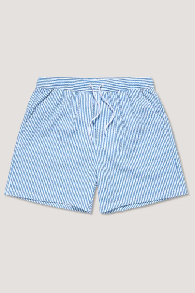 Seersucker Swimshort Blue/White