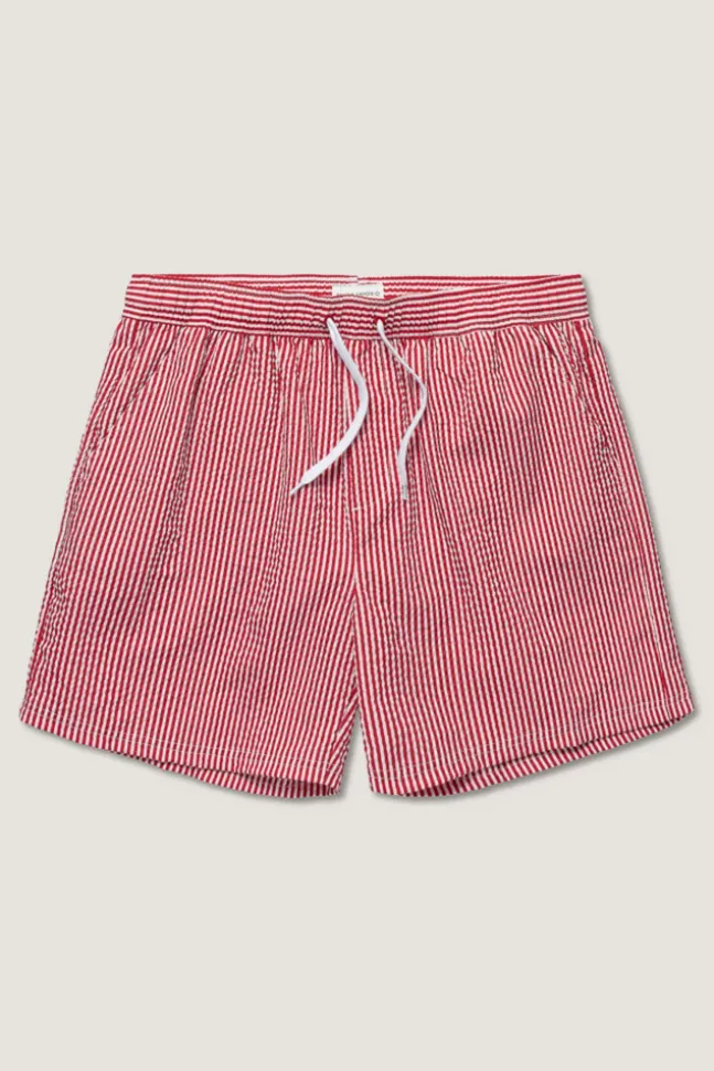 Seersucker Swimshort Red/White