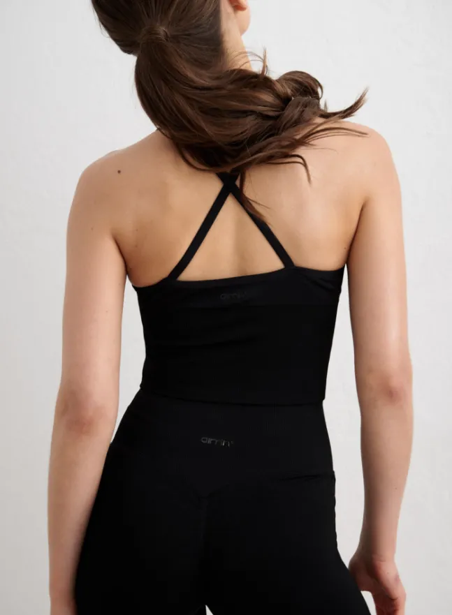 Shape Seamless Cross Back Bralette Black