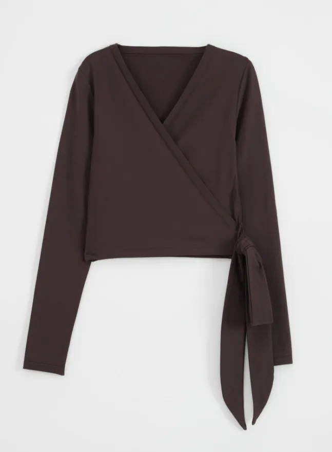 Shape Seamless Wrap Long Sleeve Chocolate