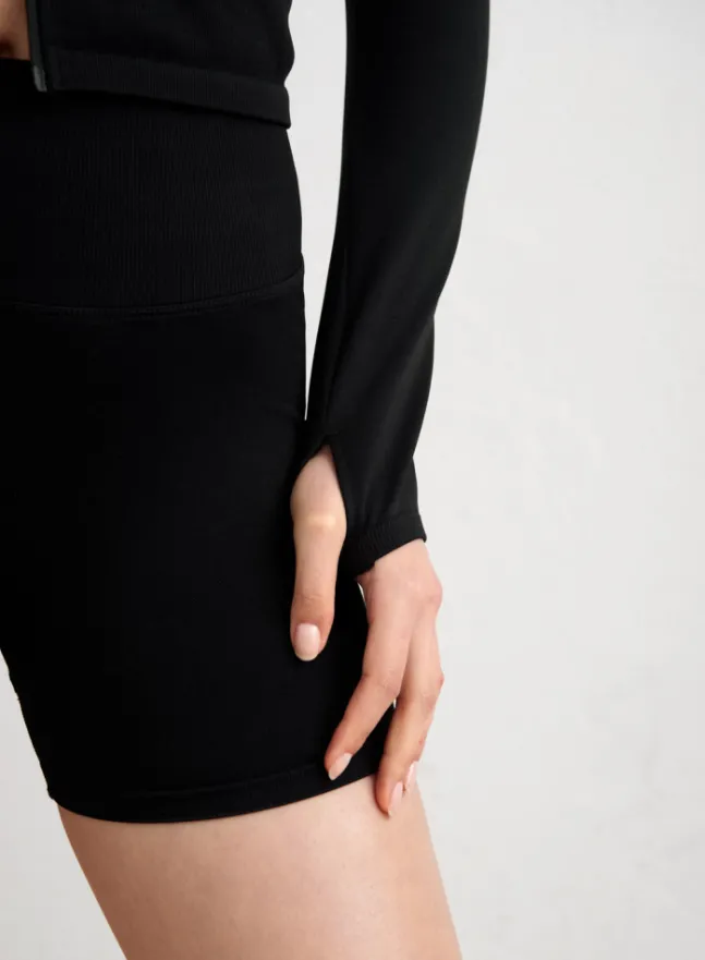 Shape Seamless Zip Jacket Black