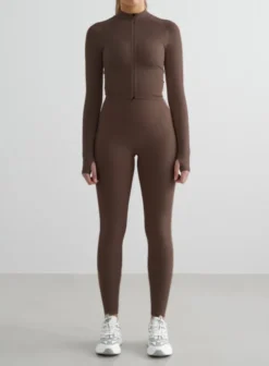 Shape Seamless Zip Jacket Macchiato