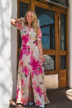 Shiny Button-Down Dress Soft Dew
