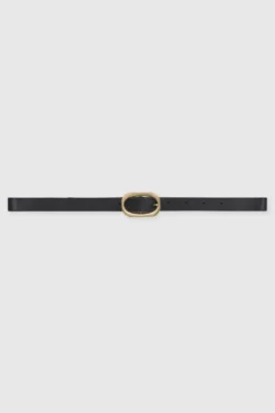 Signature Link Belt Black With Gold