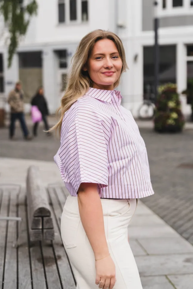 Sigrid Stripe SS Shirt Rosebloom