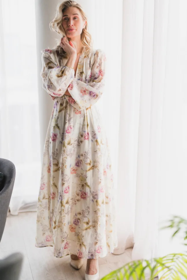 Silfi Vintage Flower Dress Offwhite