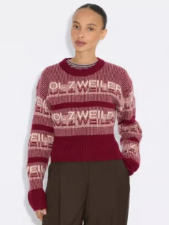 Ski Cropped Crew Burgundy Mix