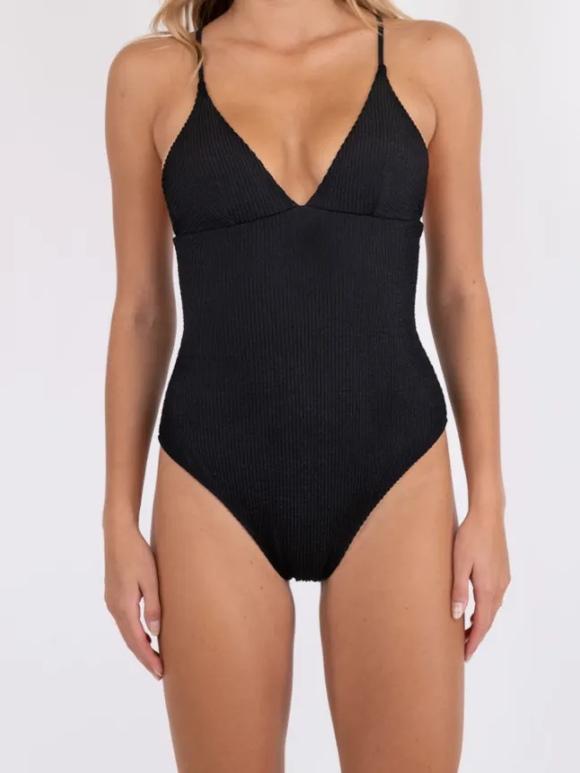 Skin Sand Crepe Swimsuit Black