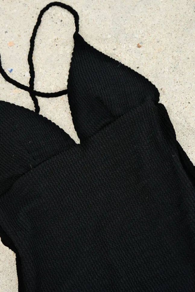 Skin Sand Crepe Swimsuit Black