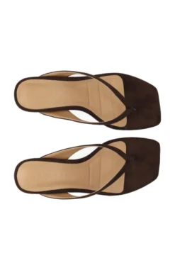 Spice Toe Post Faux Suede Brown