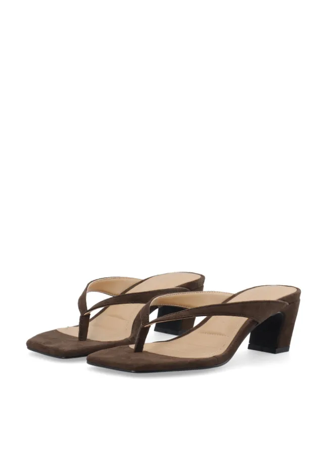 Spice Toe Post Faux Suede Brown