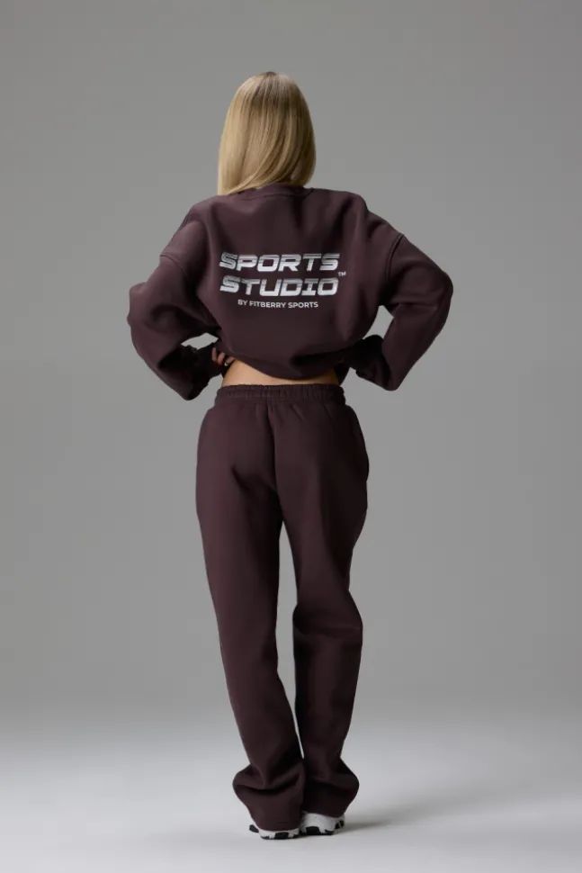 Sports Studio Straight Leg Joggers Saddle Brown