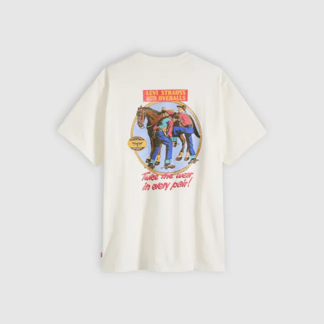 SS Relaxed Fit Tee Archival Overalls Egret