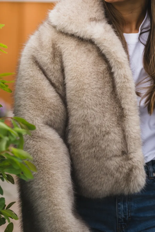 Steff Faux Fur Jacket Beige