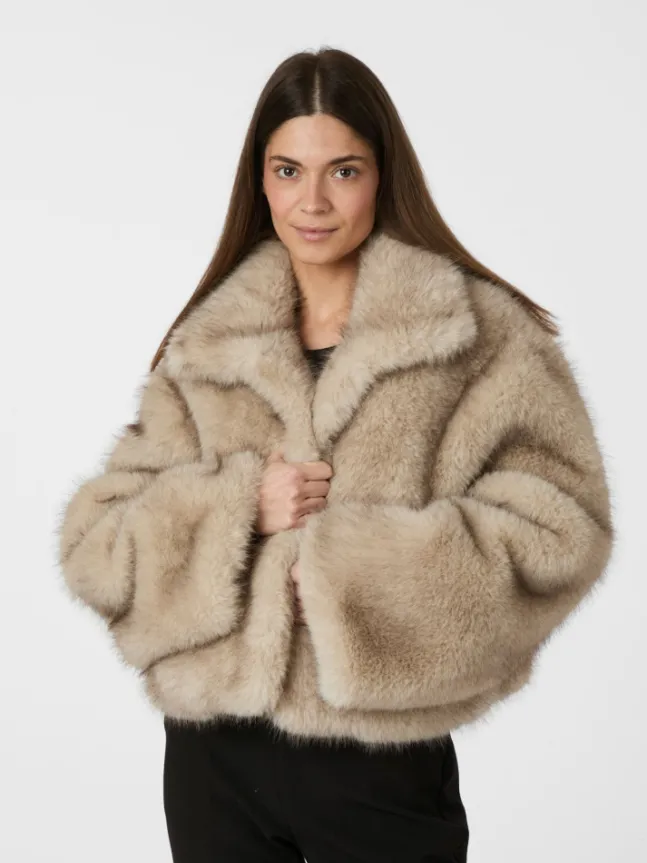 Steff Faux Fur Jacket Beige