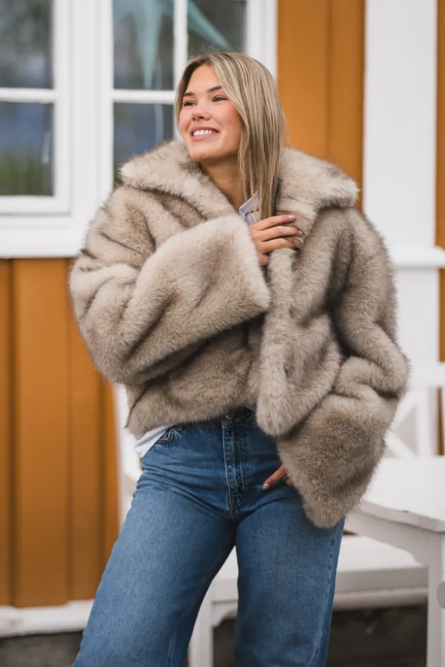 Steff Faux Fur Jacket Beige