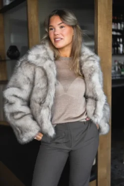 Steff Faux Fur Jacket Beige