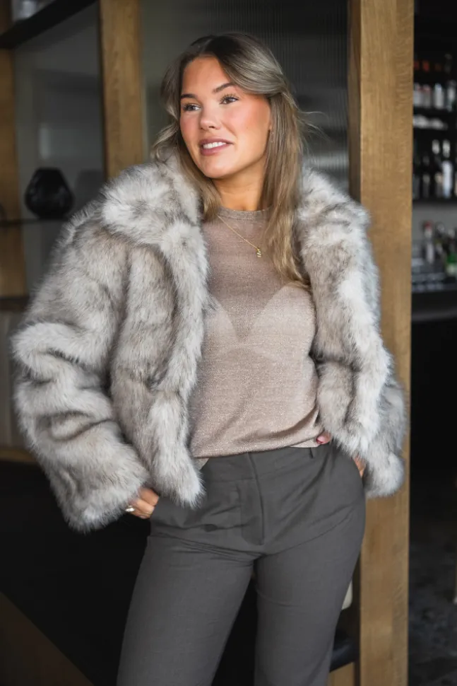 Steff Faux Fur Jacket Beige