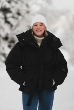 Steilia Brushed Down Jacket Black