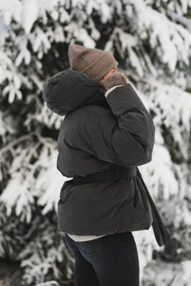 Steilia Brushed Down Jacket Dark Green