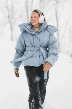 Steilia Brushed Down Jacket Light Blue