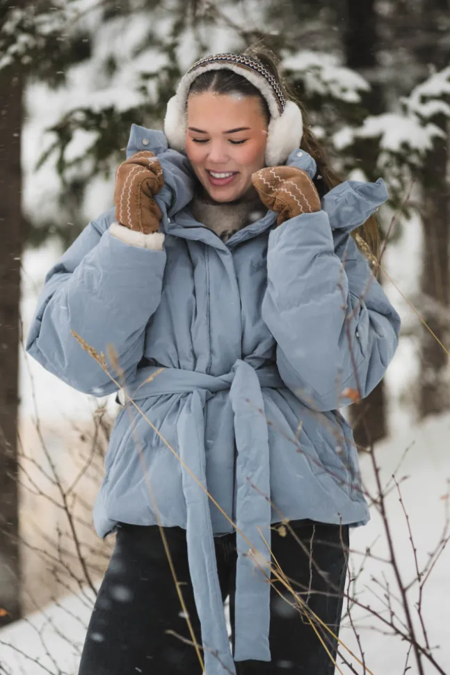Steilia Brushed Down Jacket Light Blue