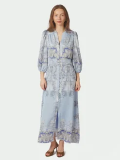 Stellar Artist Paisley Dress Light Blue