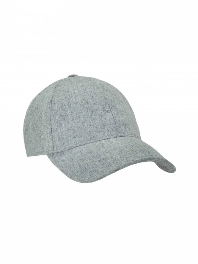 Sterling Grey Wool Soft Front Baseball Cap Grey