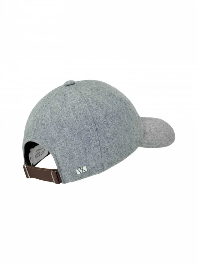 Sterling Grey Wool Soft Front Baseball Cap Grey