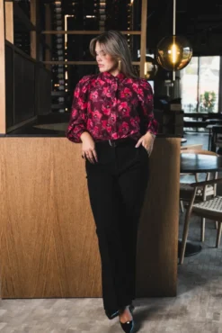 Striped Organza Blouse Romace