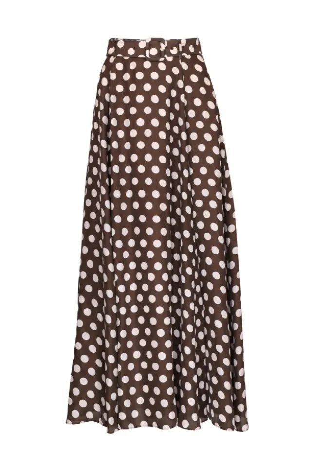 Striped Organza Maxi Skirt Dots