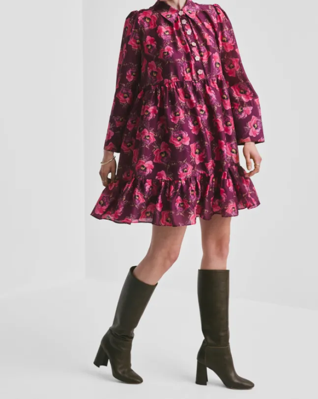 Striped Organza Shirt Dress Romace