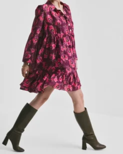 Striped Organza Shirt Dress Romace