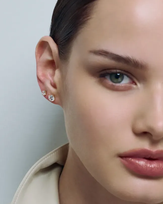 Stud Earrings Gold 6 mm