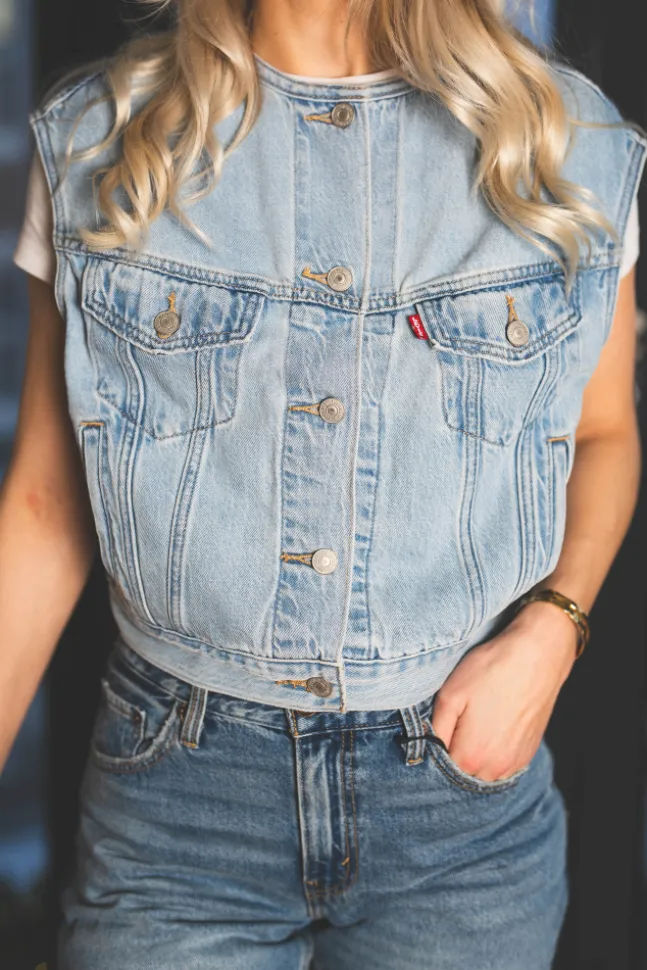 90S Vest Top Indigo Worn In