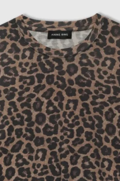 Sylvie Long Sleeve Tee Black And Brown Leopard