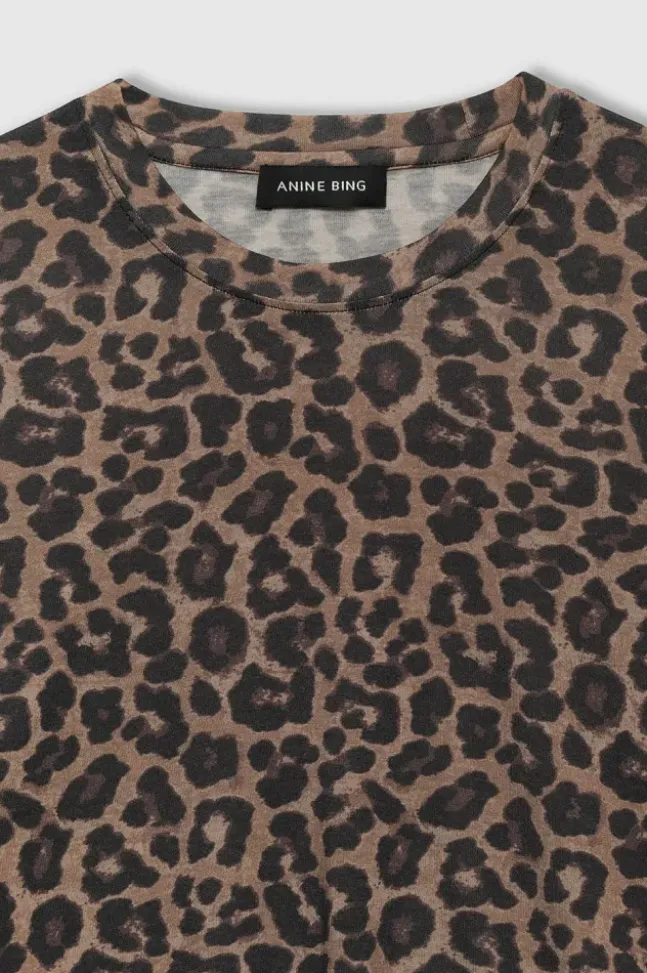 Sylvie Long Sleeve Tee Black And Brown Leopard