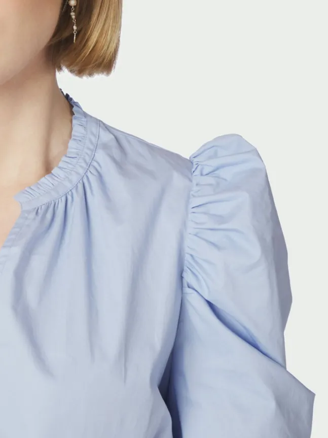 Tabbie Poplin Dress Light Blue