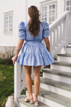 Tabbie Poplin Dress Light Blue