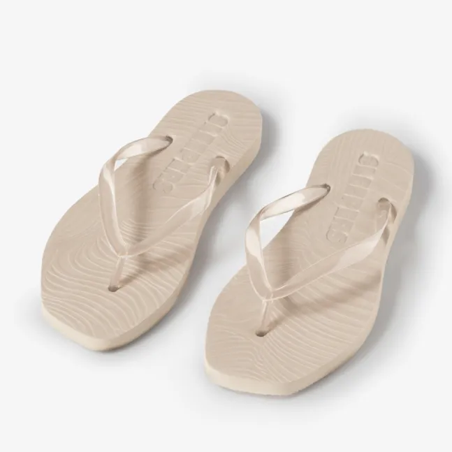 Tapered Flip Flops Clear Trans Eggnog