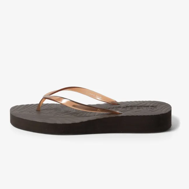 Tapered Platform Flip Flops Trans Brown